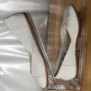TOMS Jutti Neat Flats Loafers Women's Size W7.5 Natural (Cream) Canvas Slip On